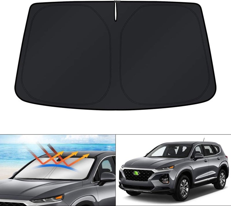 KUST Windshield Sun Shade Hyundai Santa Fe 2013-2018 Accessories Custom Fit for Window Sun Visor Protector Foldable Blocks UV Rays Keep Your Car Cooler - Image 1